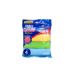 PAÑO LIMPIEZA MICROFIBRA PACK 4 UNIDADES